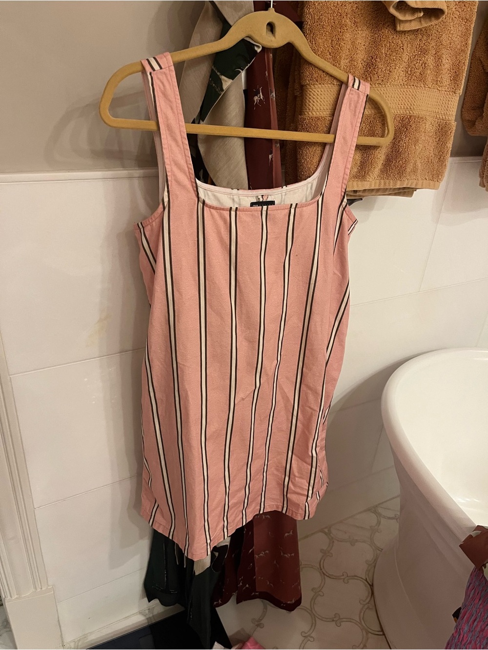 ASOS Pink Brown stripe shift dress